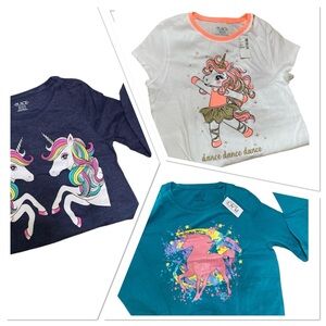 The Children’s Place Tops Long Short Sleeve 3Pack Unicorns Girls Size 16 XXL NEW